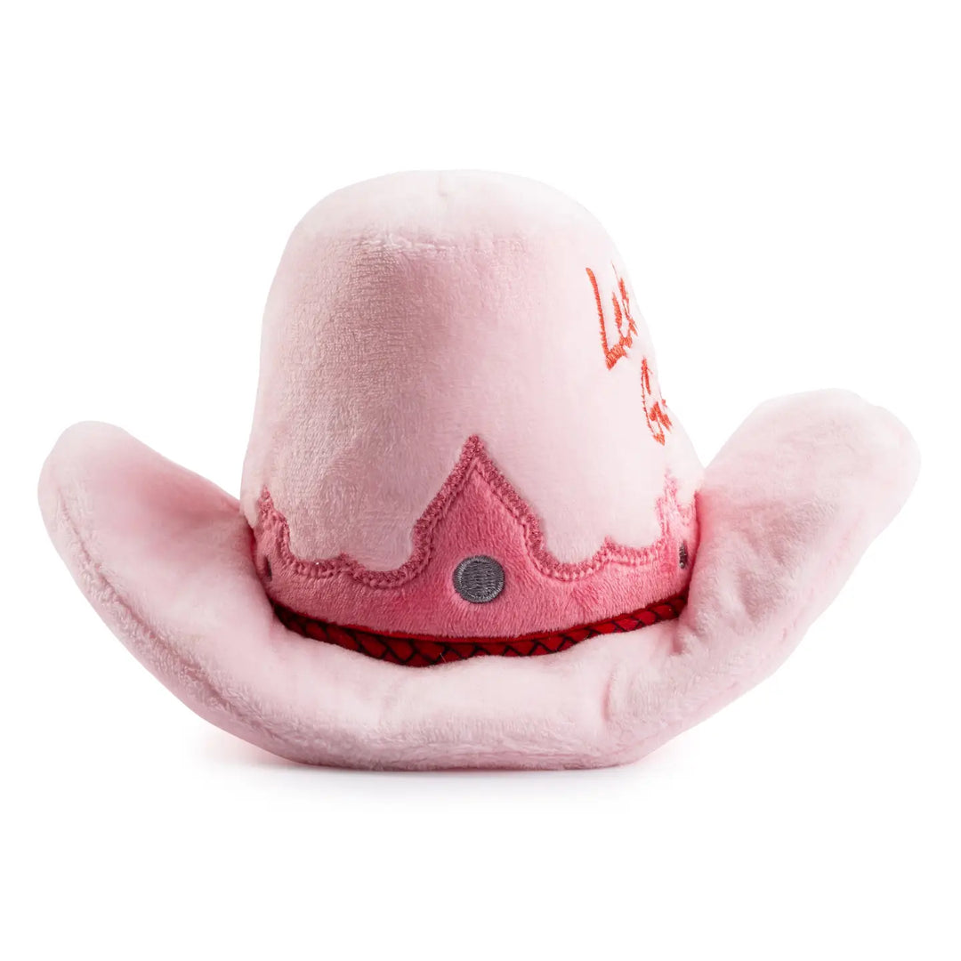 Pink Cowgirl Hat Squeaker Dog Toy