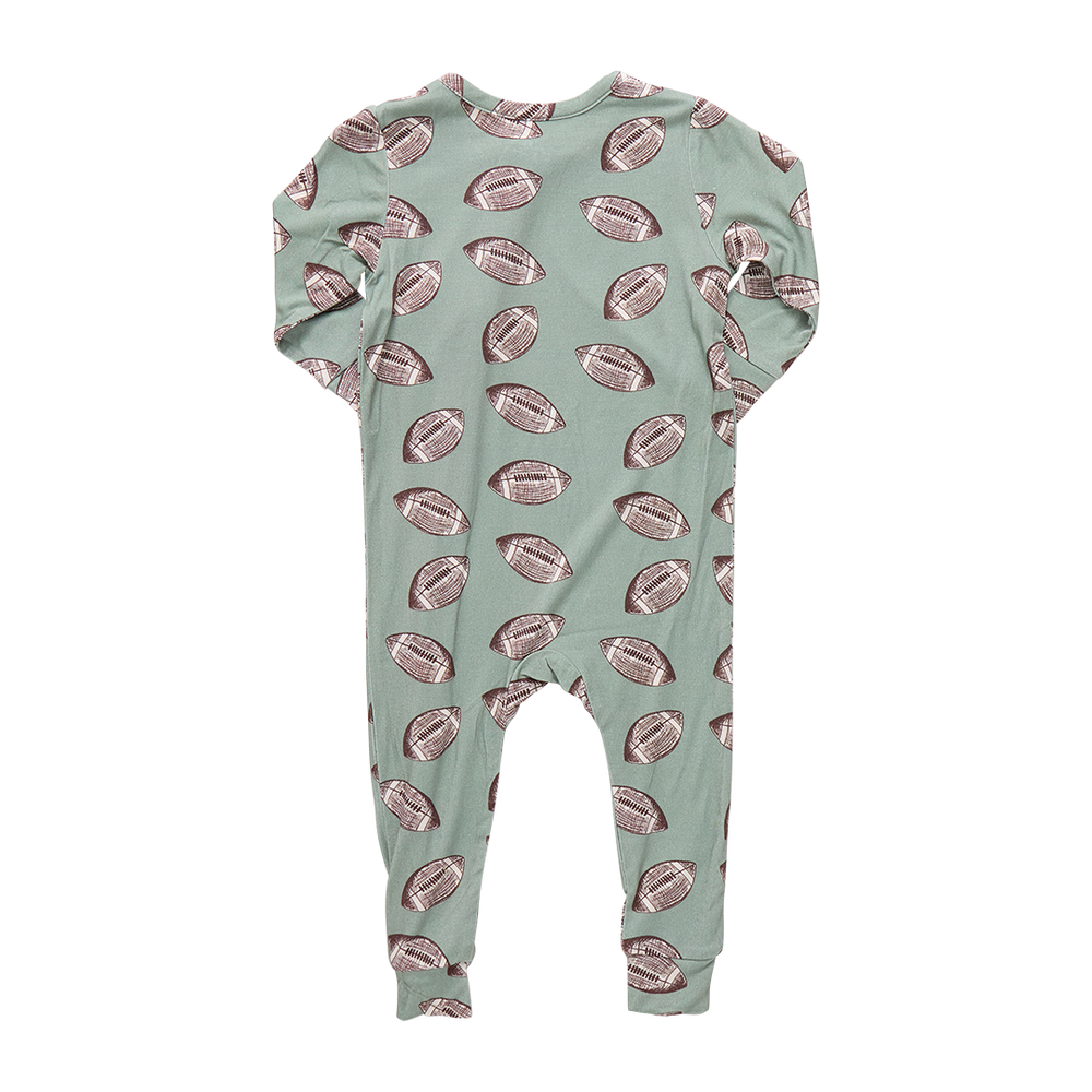Pink Chicken -  Footballs Bamboo Romper