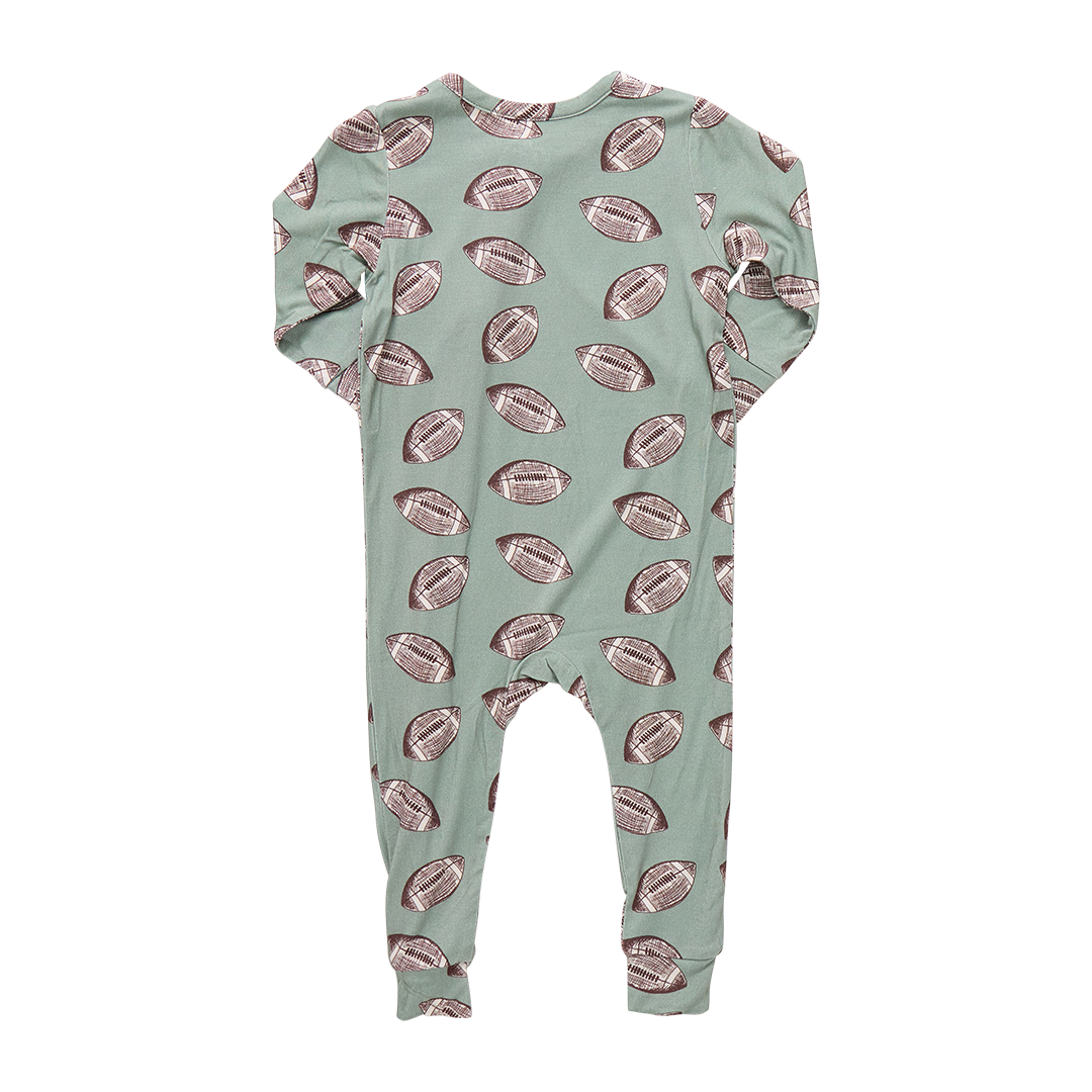Pink Chicken -  Footballs Bamboo Romper