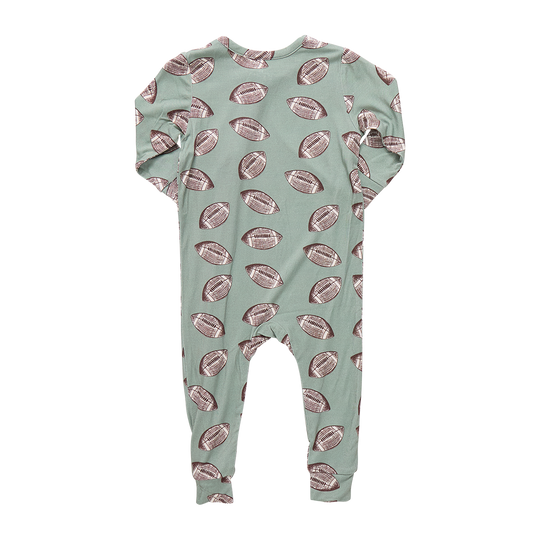 Pink Chicken -  Footballs Bamboo Romper