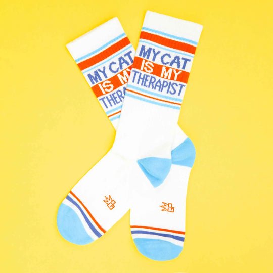 My Cat Is My Therapist Gym Socks