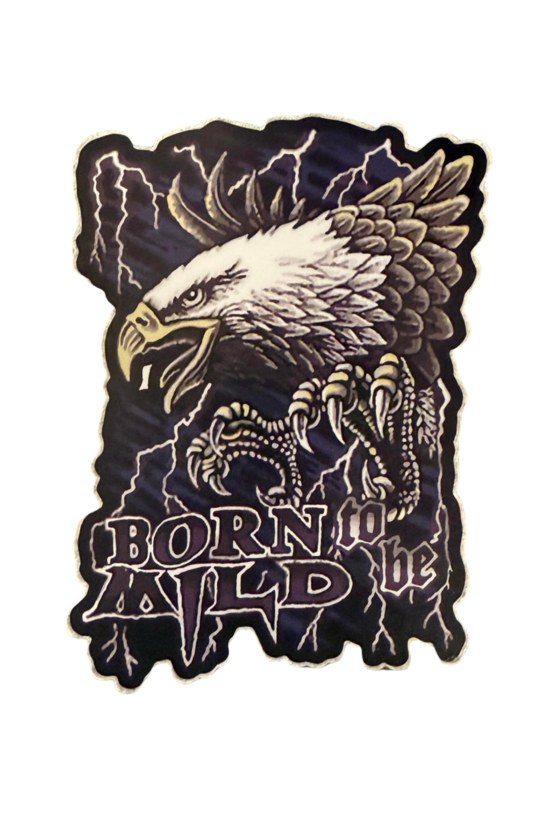 Sticker of an eagle with the phrase “Born to Be Mild”