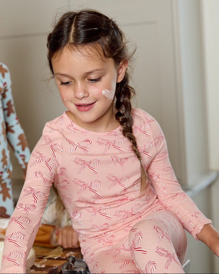 Pink Chicken - Candy Cane Bows Bamboo PJ set