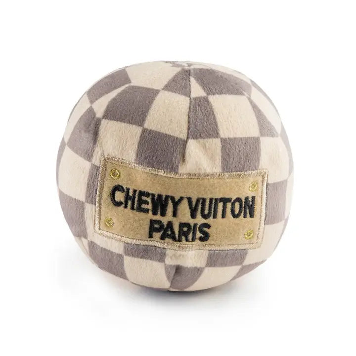 Large Checker Chewy Vuiton Ball Dog Toy