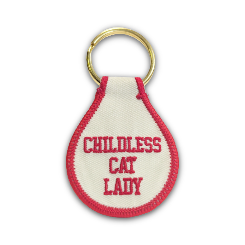 Childless Cat Lady Embroidered Keychain