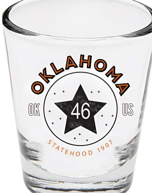 Oklahoma Statehood Shot Glass