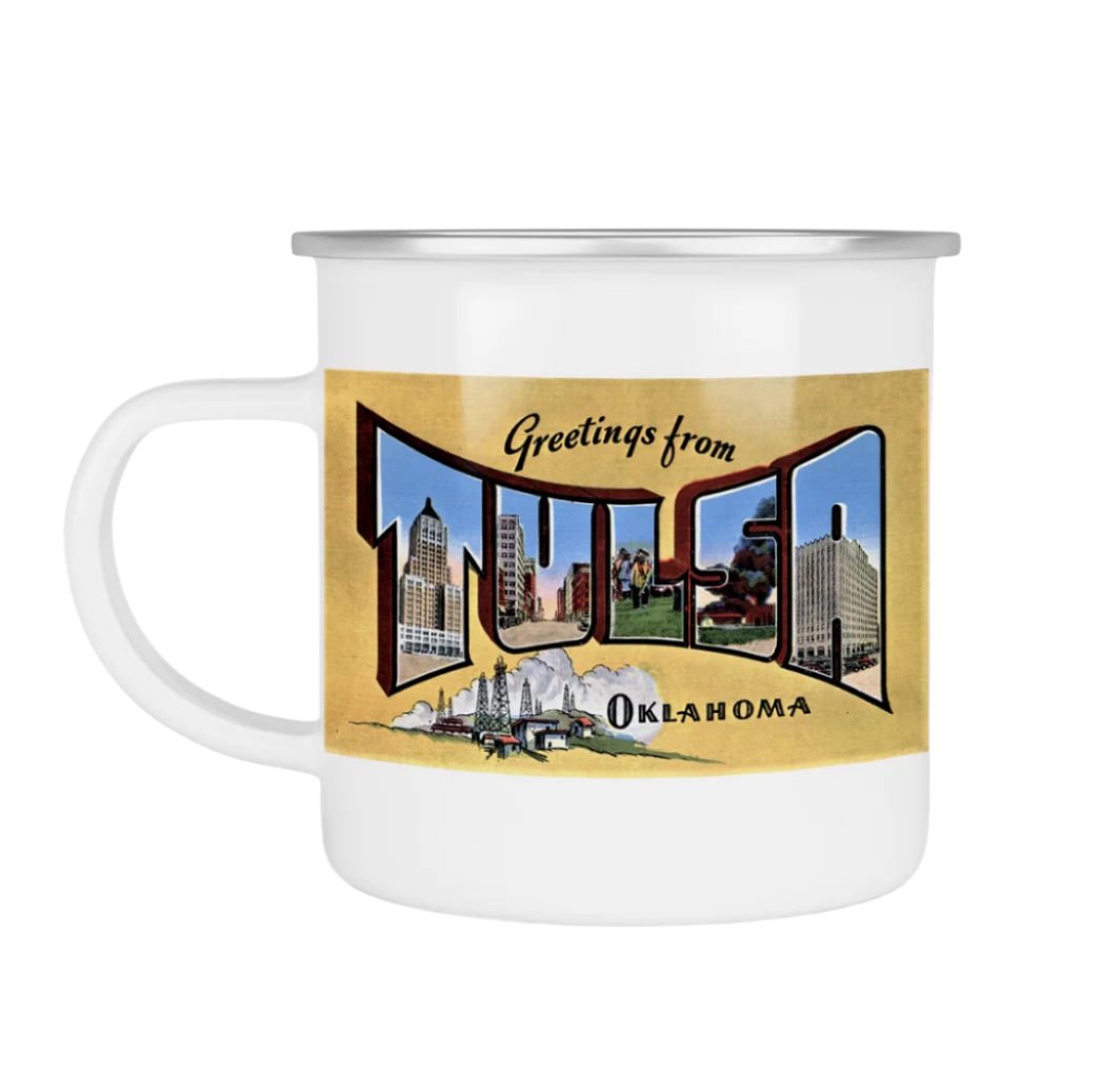 Tulsa Postcard Metal Mug