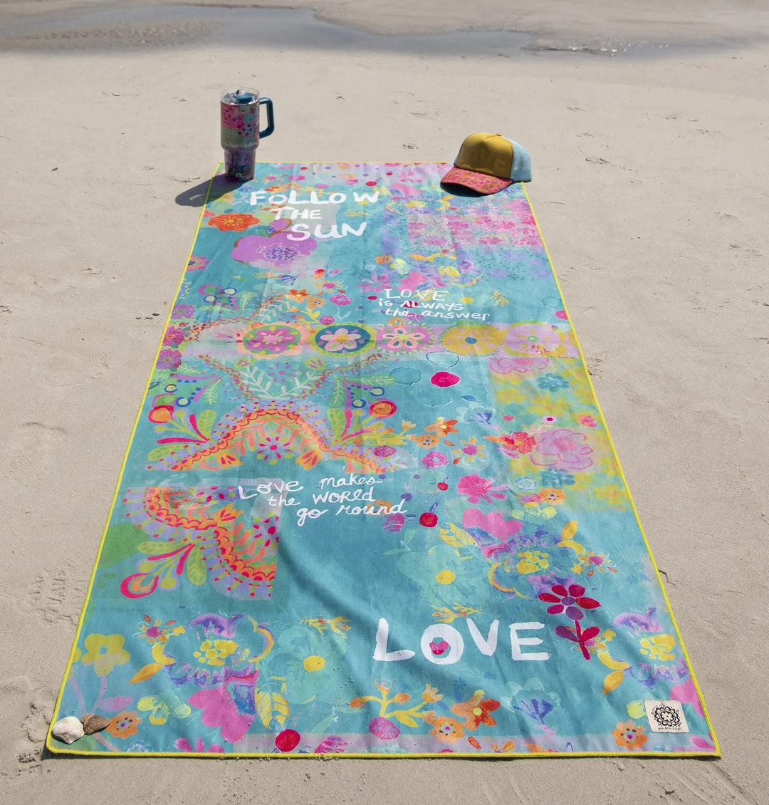 Yoga/Beach Towel Teal Follow The Sun
