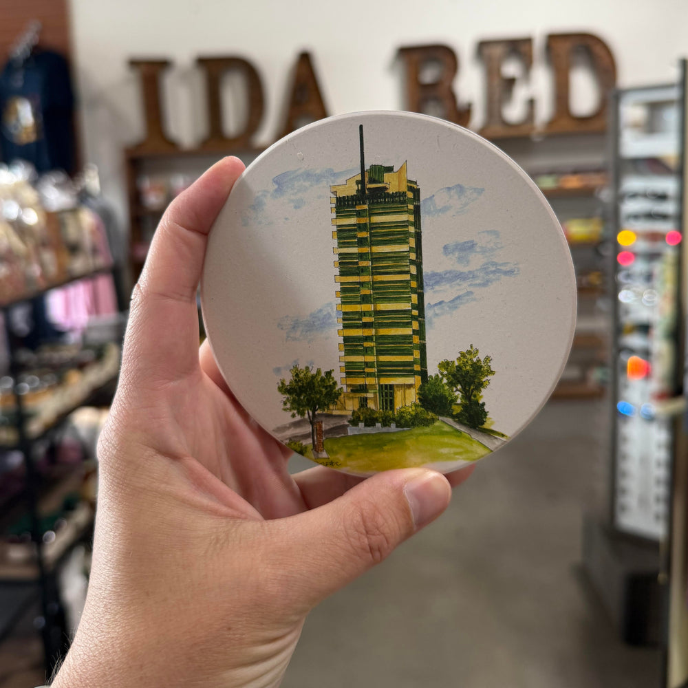 Architectural coaster inspired by Frank Lloyd Wright’s Price Tower in Oklahoma