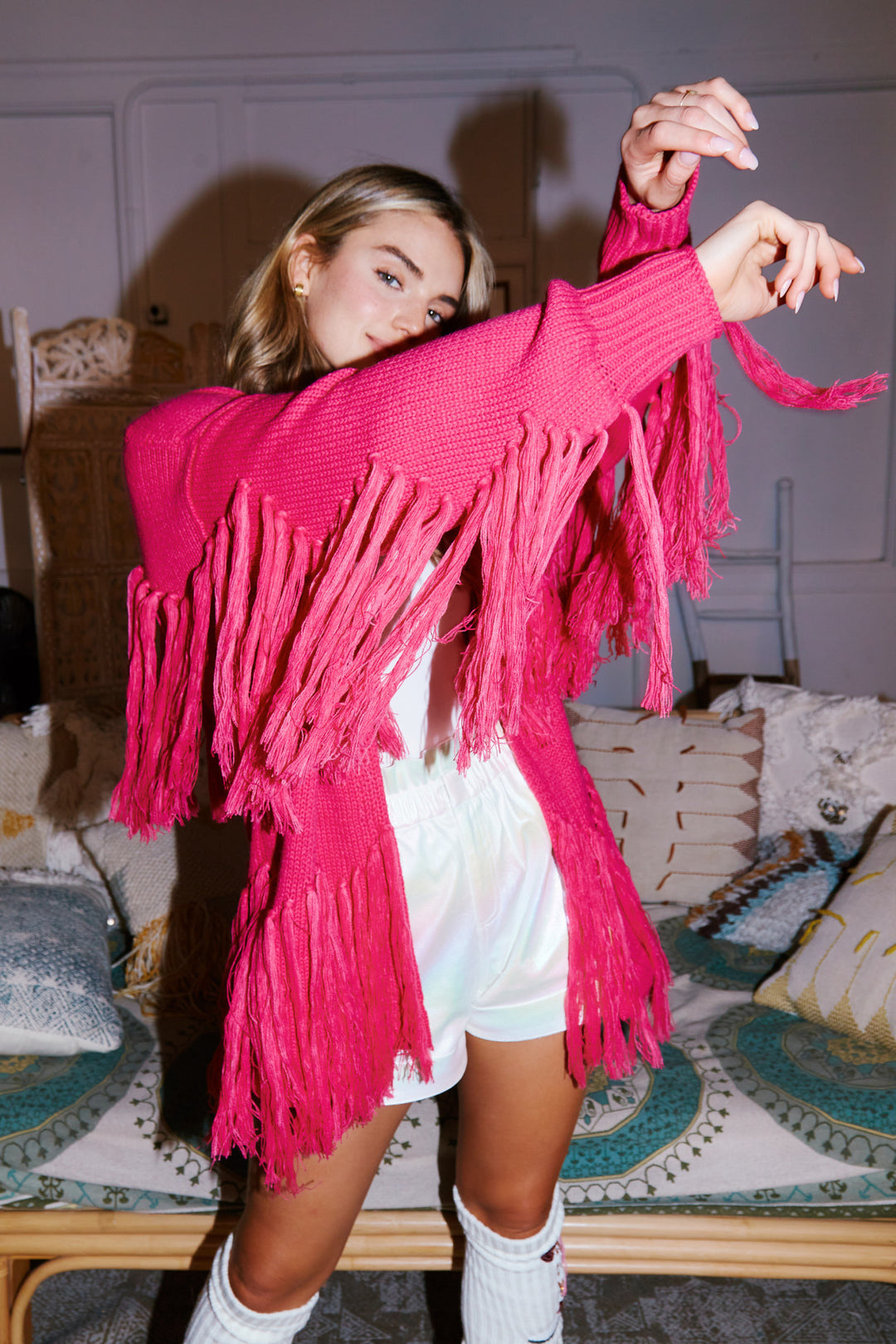 All-Around Fringe Cardigan