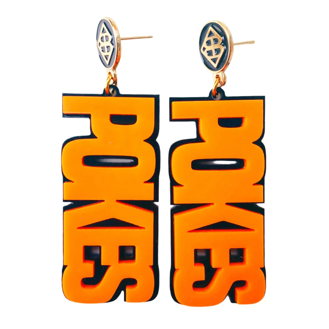 POKES Orange over Black Earrings