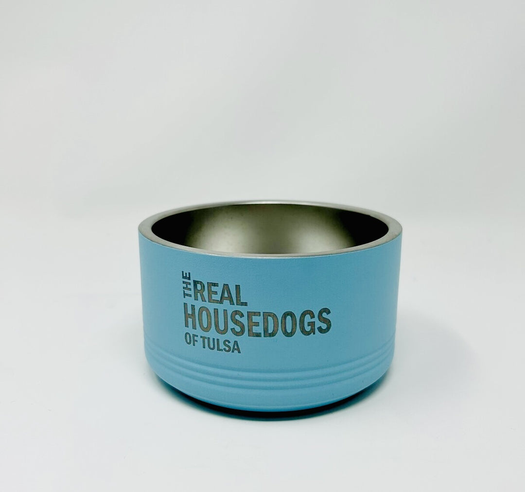 Large Teal The Real Housedogs of Tulsa Pet Bowl