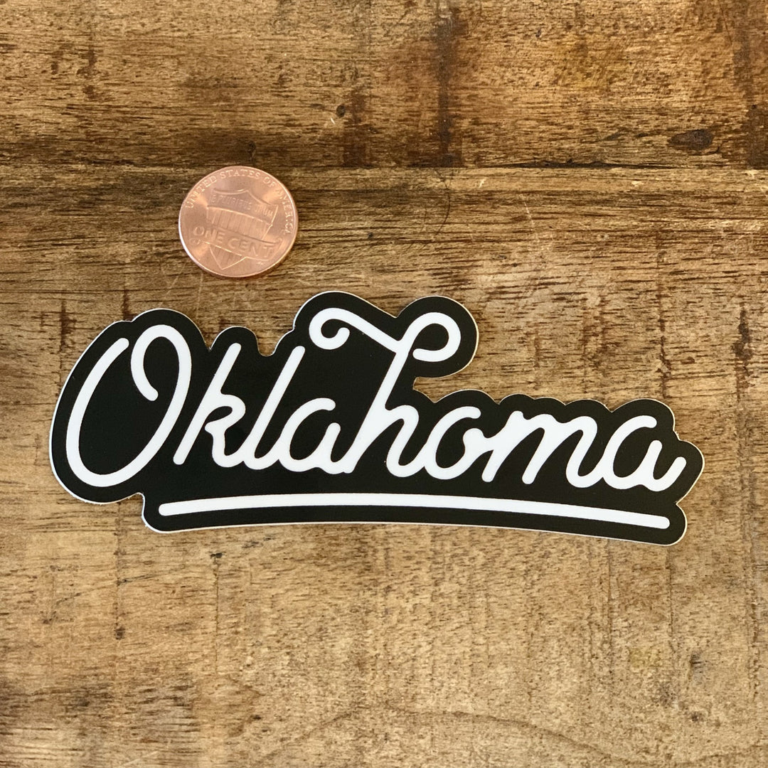 Oklahoma Cut Script Sticker