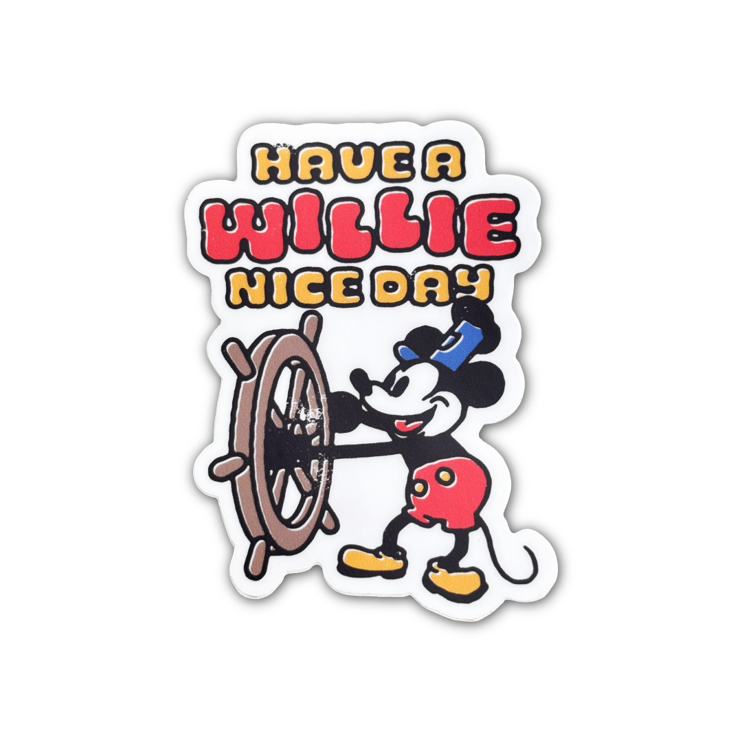 Mickey Steamboat Willie Nice Day Sticker