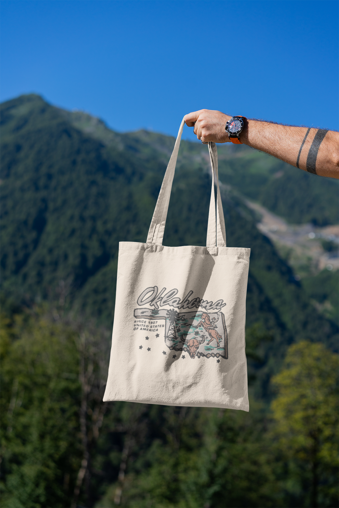 Oklahoma Adventure Cotton Canvas Tote Bag