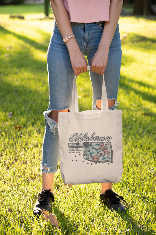 Oklahoma Adventure Cotton Canvas Tote Bag