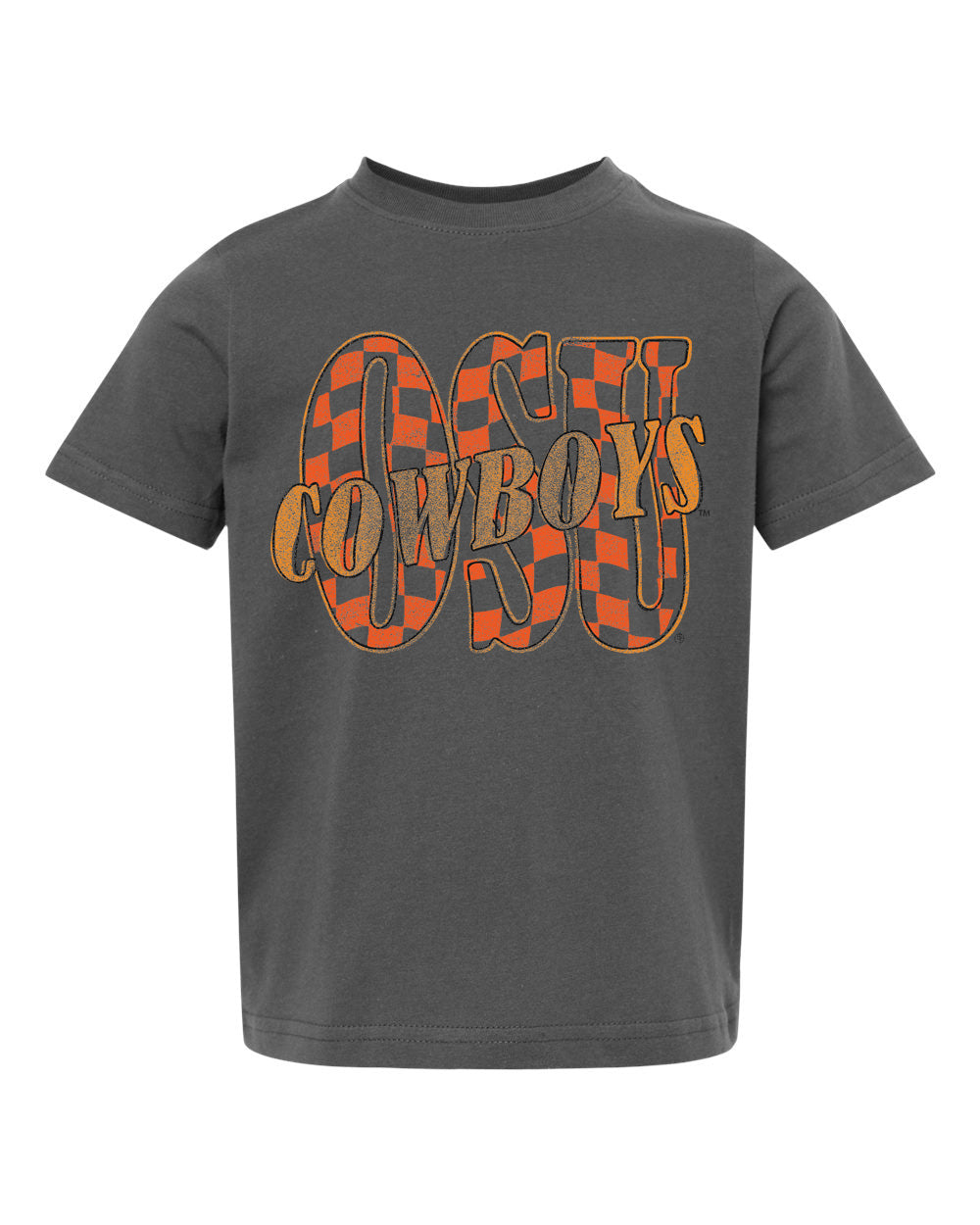 Kid's Charcoal OSU Twisted Check Tshirt