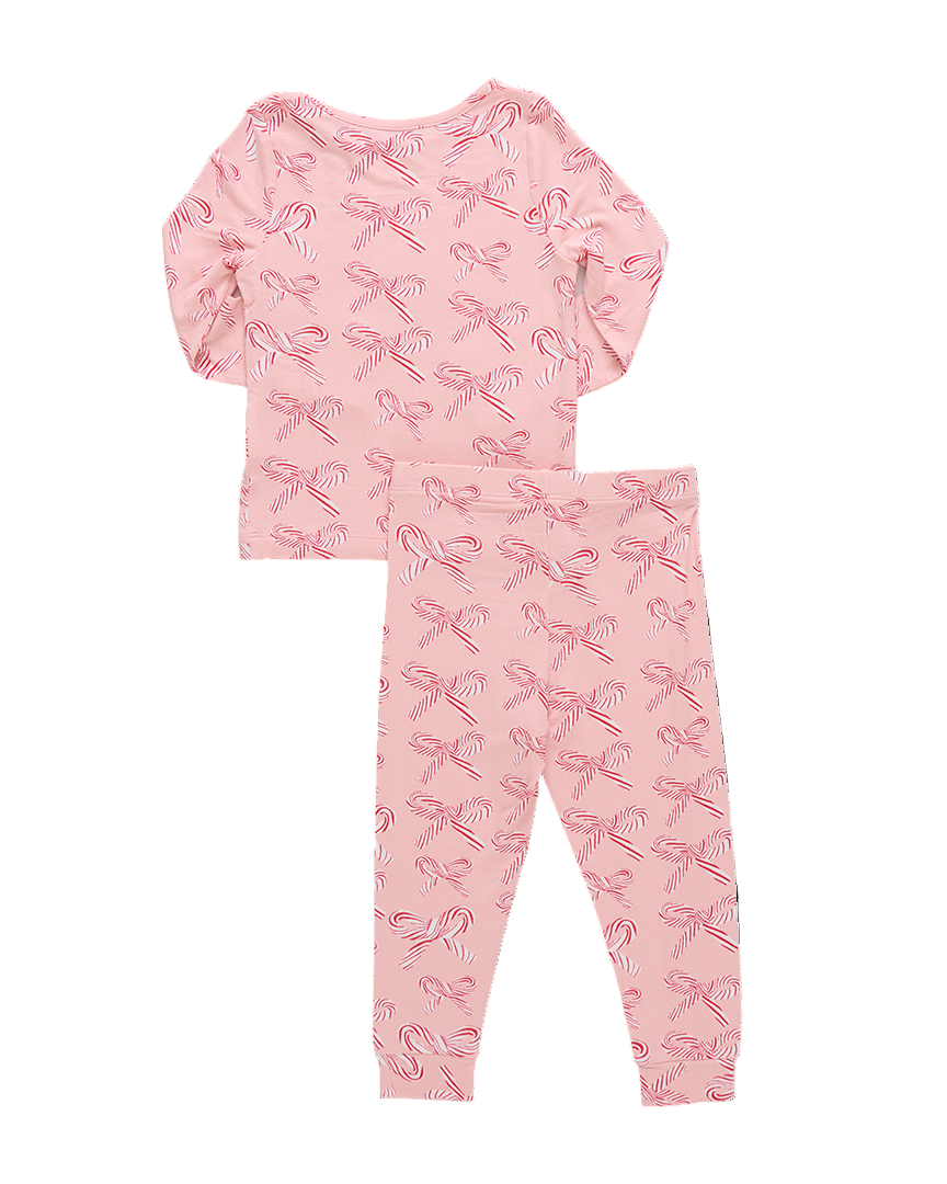 Pink Chicken - Candy Cane Bows Bamboo PJ set