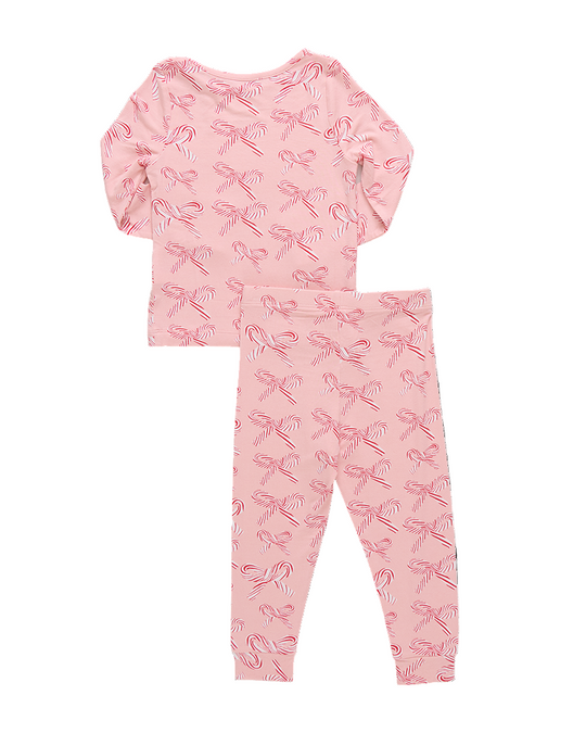 Pink Chicken - Candy Cane Bows Bamboo PJ set