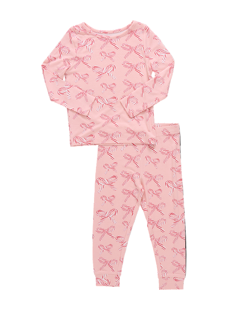 Pink Chicken - Candy Cane Bows Bamboo PJ set