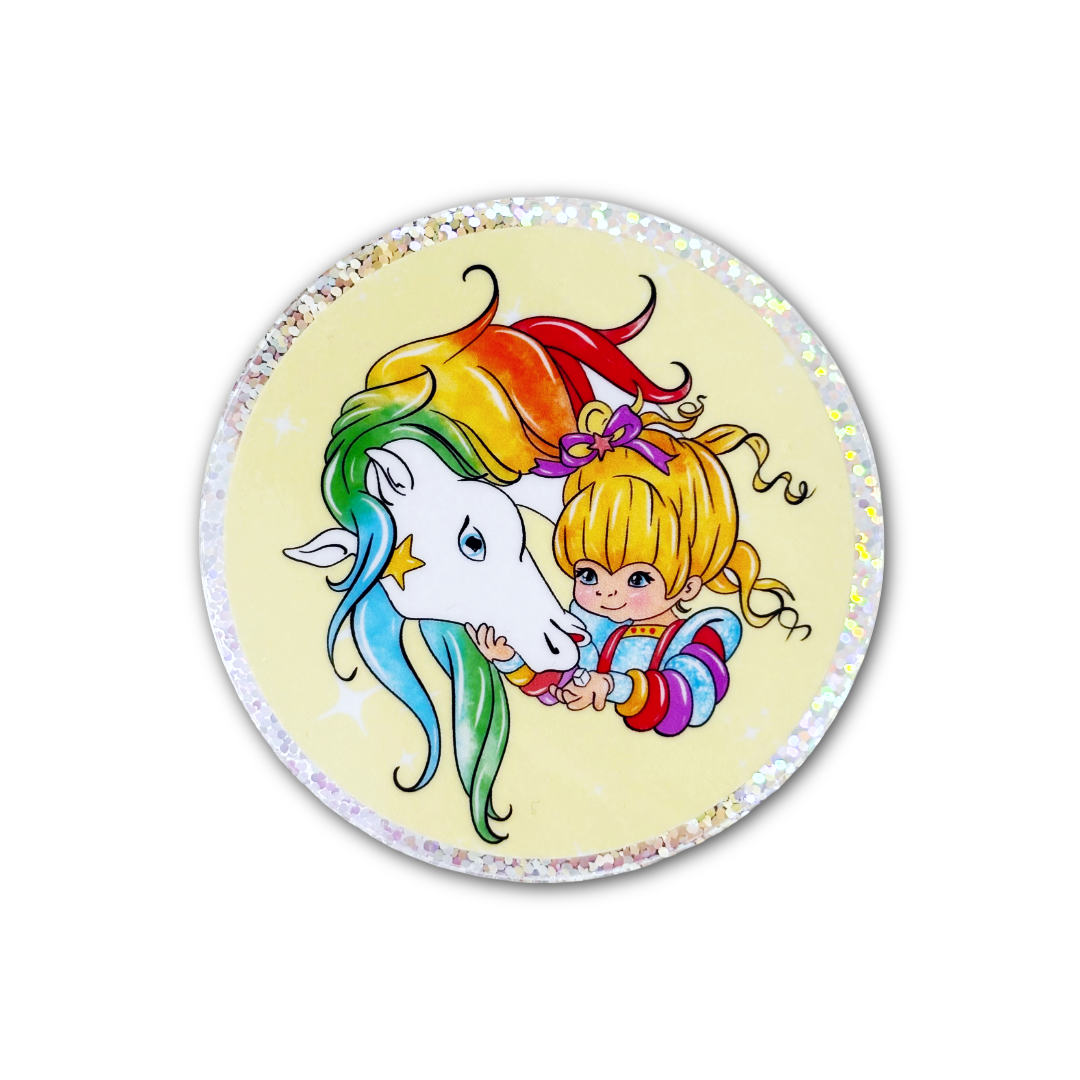 Rainbow Girl Unicorn Glitter Sticker