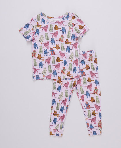 Pink Chicken - Tabby Cats Bamboo PJ Set