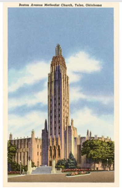 Boston Ave Methodist Church Tulsa Postcard