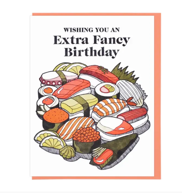 Extra Fancy Sushi Birthday Card