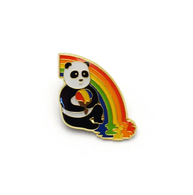 Panda Rainbow Snow Cone Enamel Pin