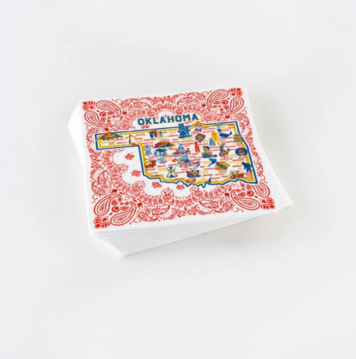 Oklahoma Pattern Napkin, 20/pk, 6.5"