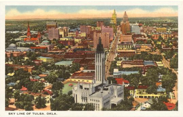 Skyline Of Tulsa Vintage Postcard