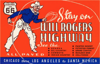 Will Rogers Highway Route 66 Postcard