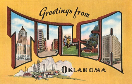 Yellow Greetings from Tulsa Oklahoma Magnet