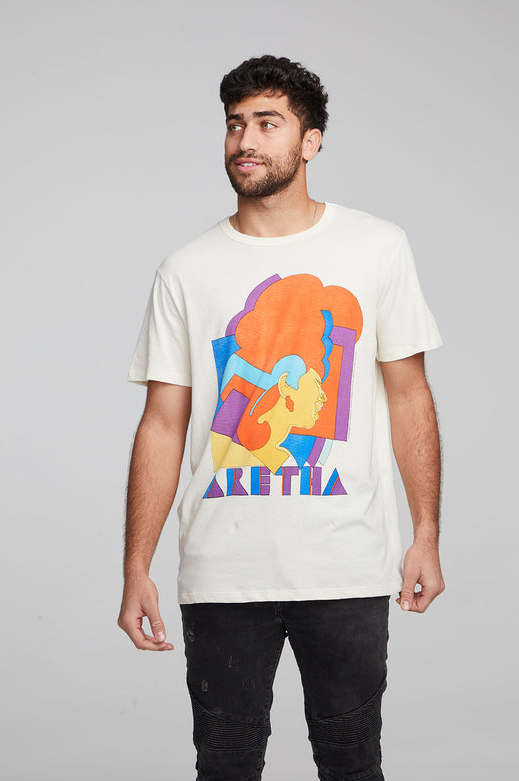Men's Aretha Franklin Retro Poster Crew Neck Tee