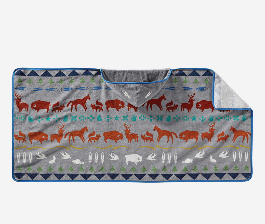 Pendleton - Shared Paths Grey Mix Hooded Baby Towel