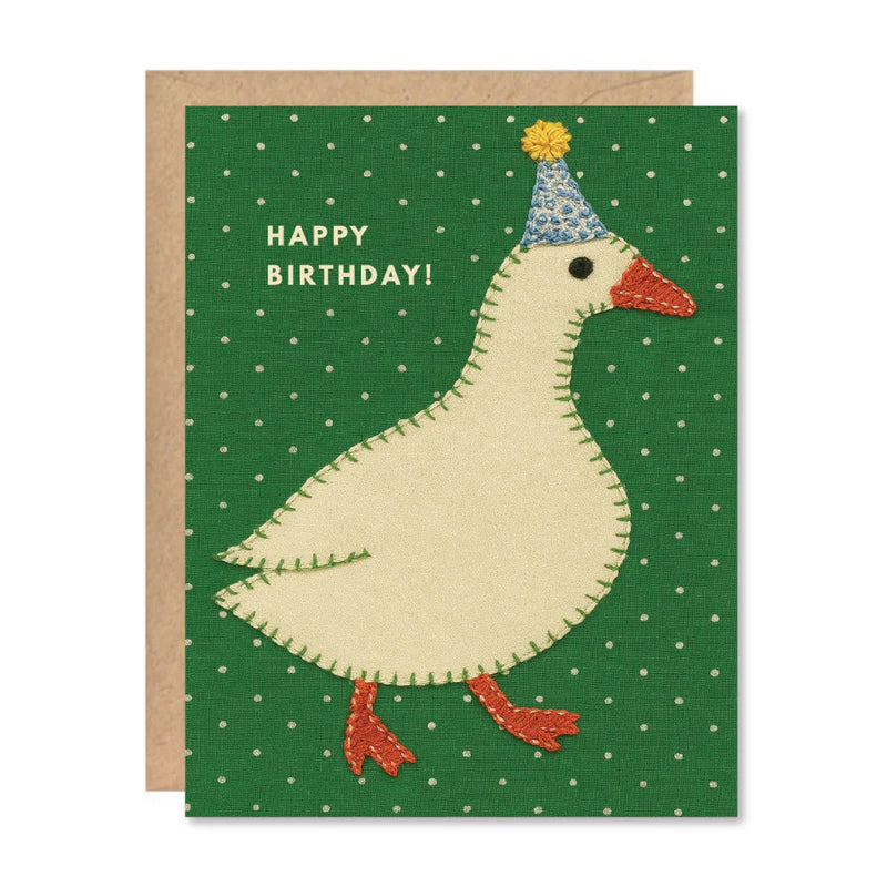 Happy Birthday Stitched Goose Card