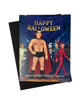 Tom Wins Best Costume Halloween Card