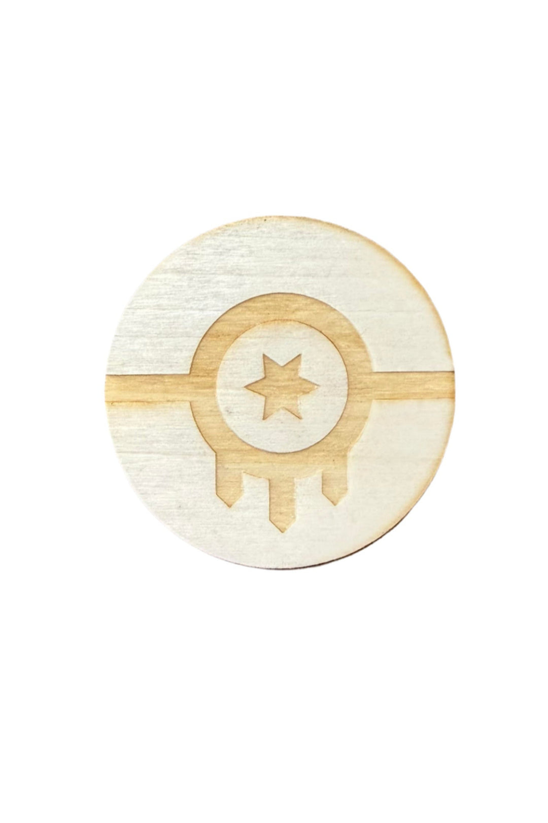 Tulsa Flag Round Wood Magnet
