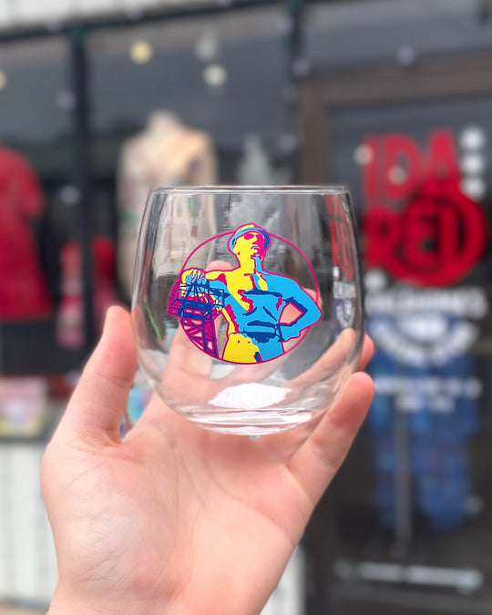 Neon Driller Stemless Wine Glass