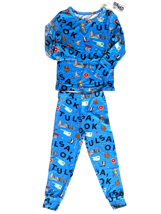 Tulsa Print Pajama Set - Blue