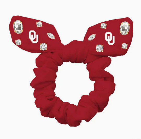 OU Crimson Bow Scrunchie