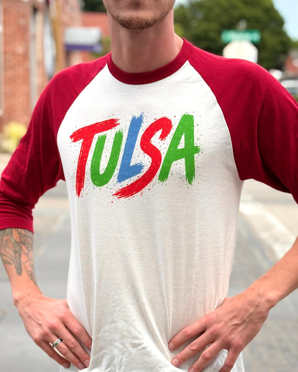 Tulsa Paint Brush Raglan Tshirt