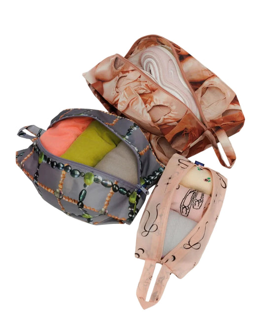 Baggu 3-Piece Zipperd Pouch Set - Ballet Icons