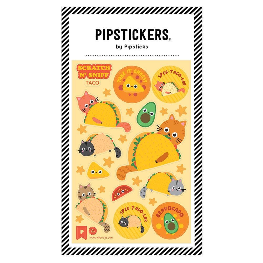 Take It Cheesy Taco Cats Scratch 'n Sniff Sticker Sheet