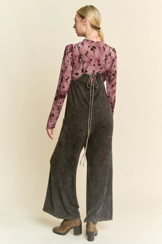 Garment Washed Utility Jumpsuit