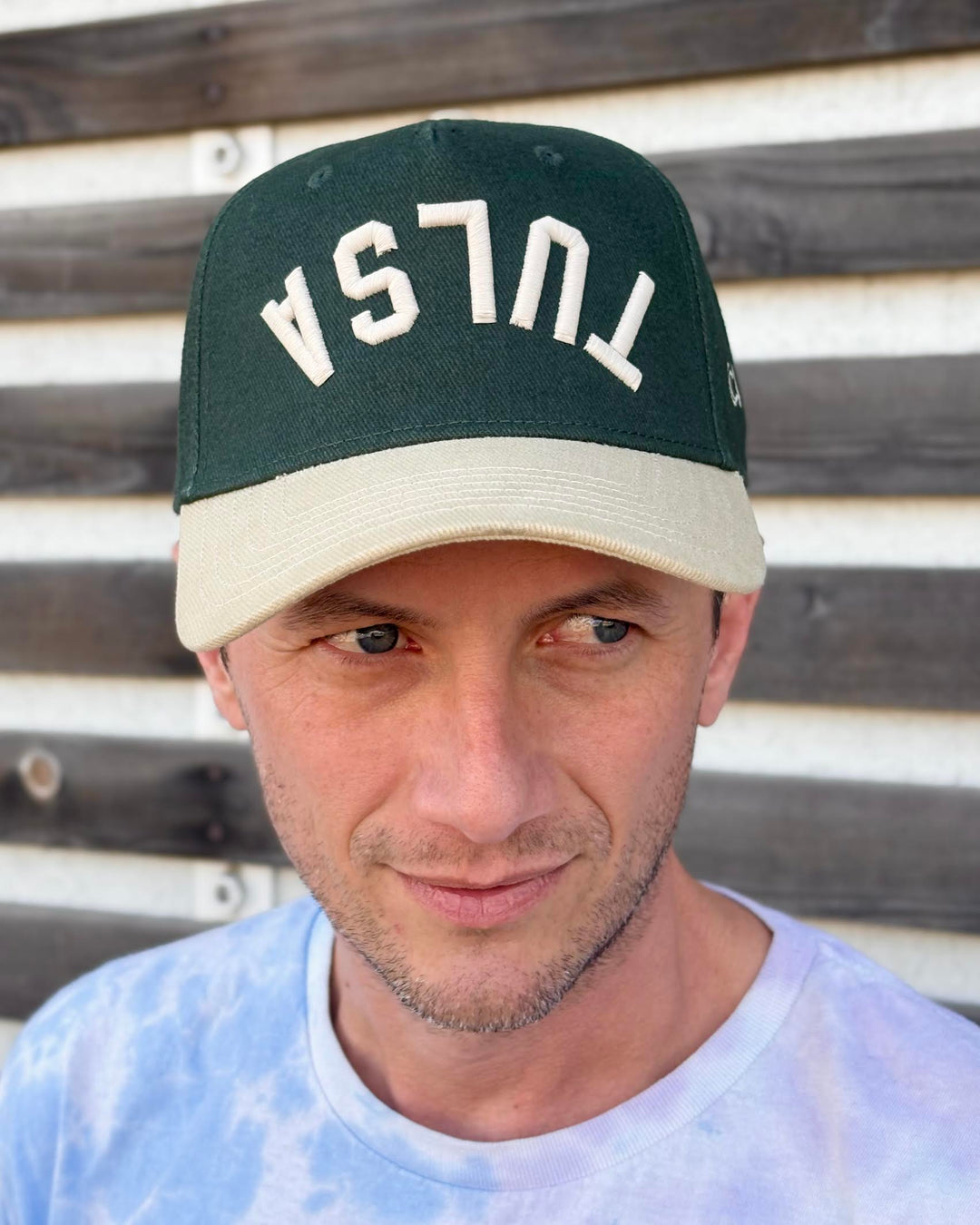 Upside-Down Tulsa Hat - Hunter/Khaki