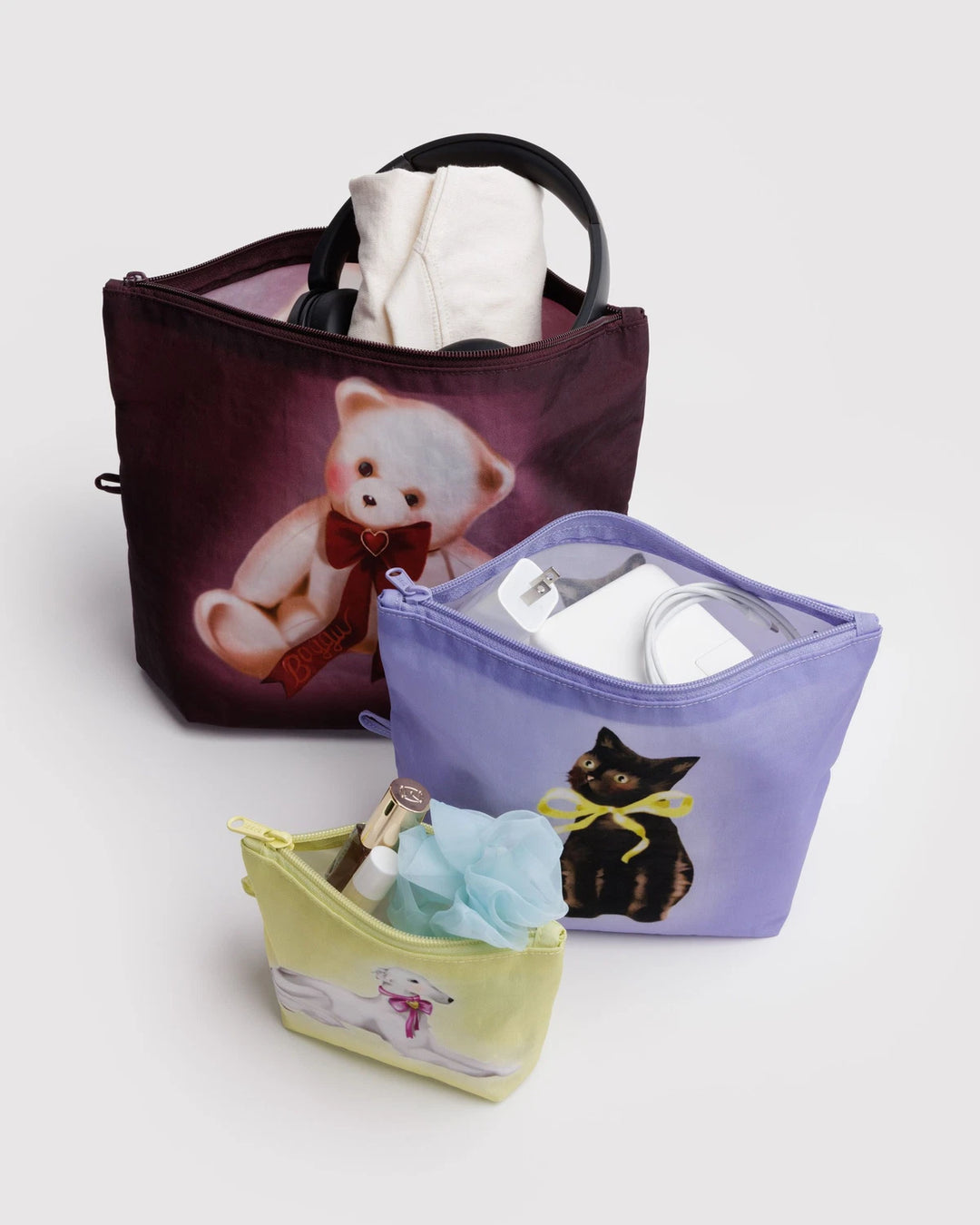 Baggu 3-Piece  Go Pouch Set - Fancy Animals