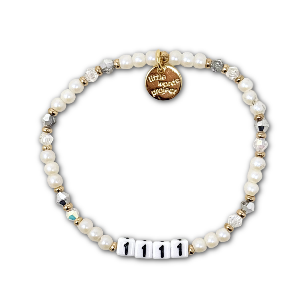 1111 Pearl bracelet S/M angel number pearl bracelet by Little Words Project