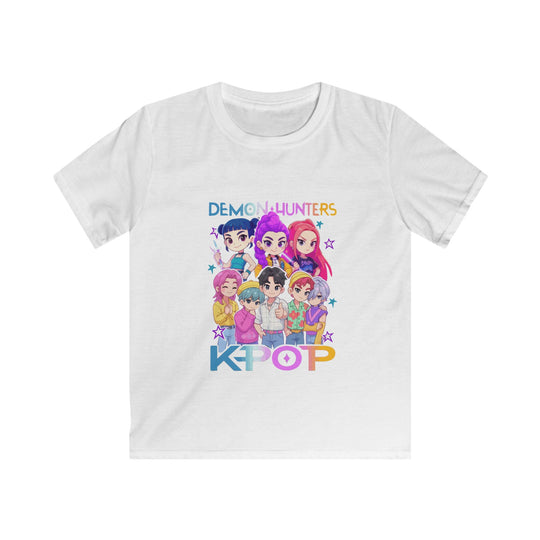 K-Pop Cartoon Band Kids Tee | Colorful Anime Style Pop Idol Illustration