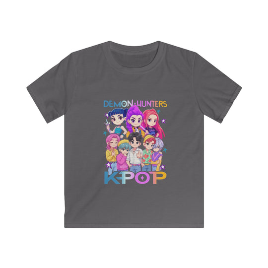 K-Pop Cartoon Band Kids Tee | Colorful Anime Style Pop Idol Illustration